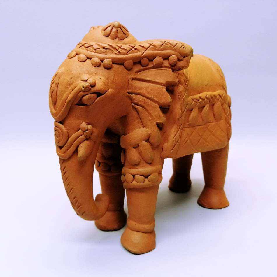 Original Red Stoneware Oriental Elephant Door Stop!!!