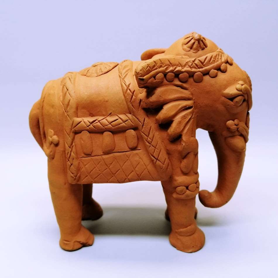 Original Red Stoneware Oriental Elephant Door Stop!!!
