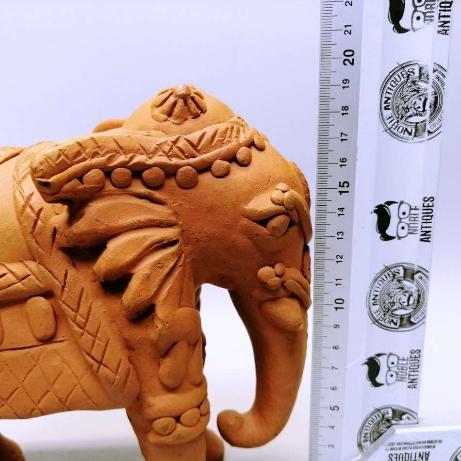 Original Red Stoneware Oriental Elephant Door Stop!!!