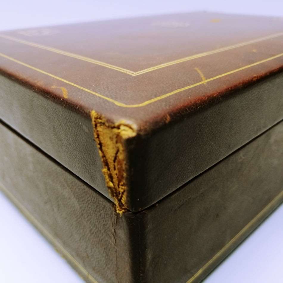 Original Vintage Leather Covered Cigar Box / Compartment Box!!!