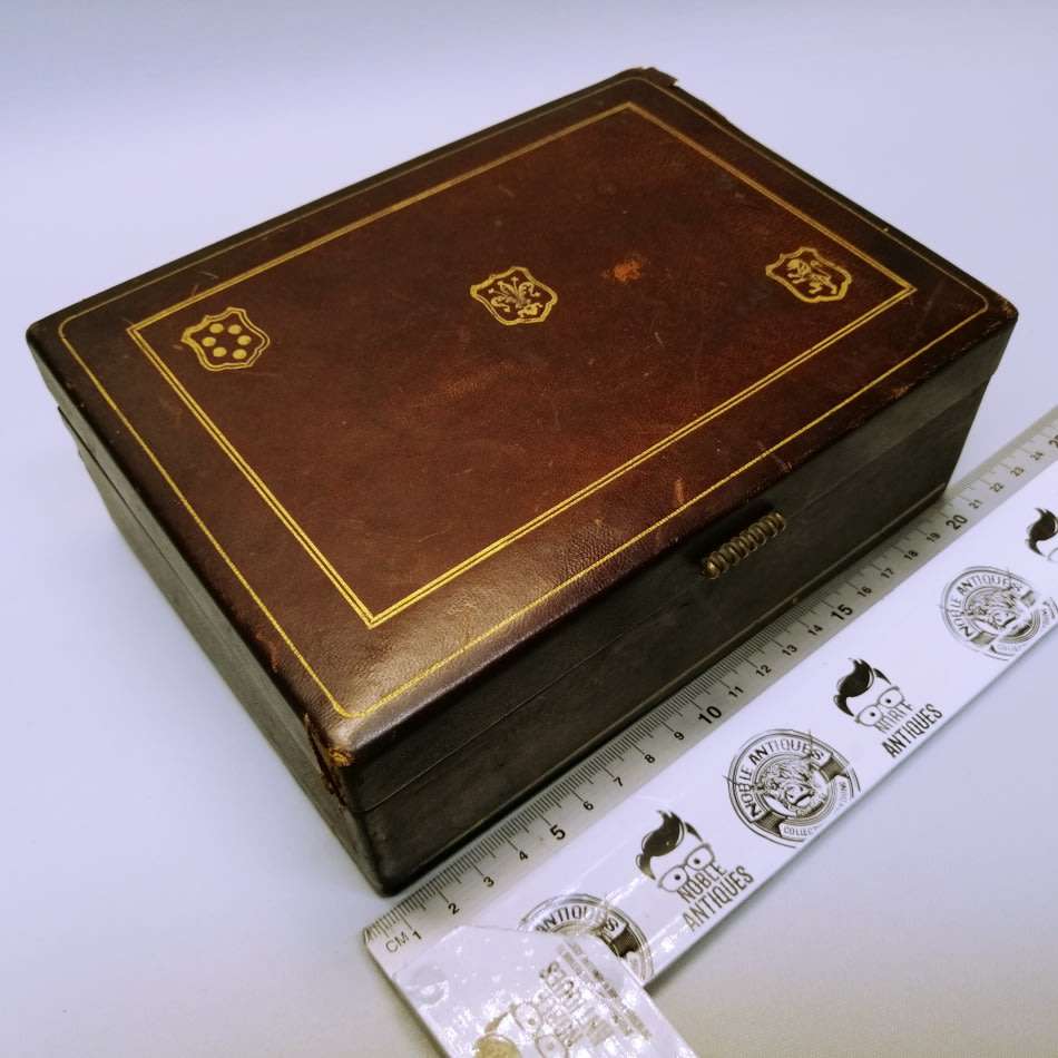 Original Vintage Leather Covered Cigar Box / Compartment Box!!!