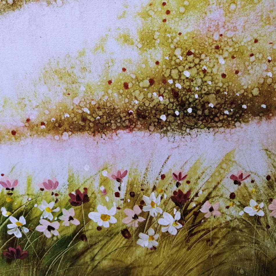 LARGE Original Zeller Oil on Board Landscape Flowers in Bloom!!! (1000mm x 700mm)