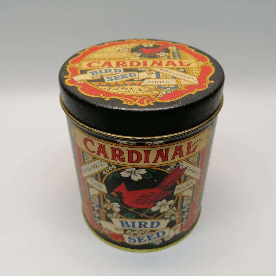Original Vintage Lithographed Cardinal Bird Seed Tin!!!