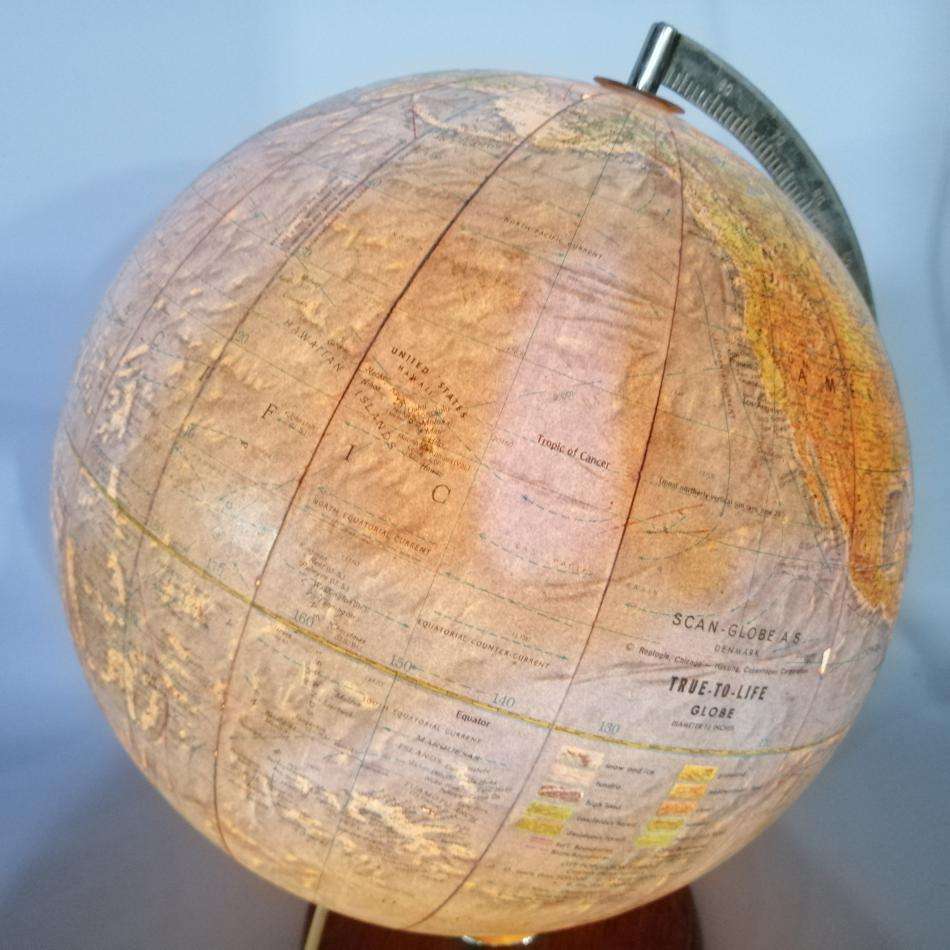 RARE!!! Large Swedish Made World Globe and Lamp!!! (Working!!!)