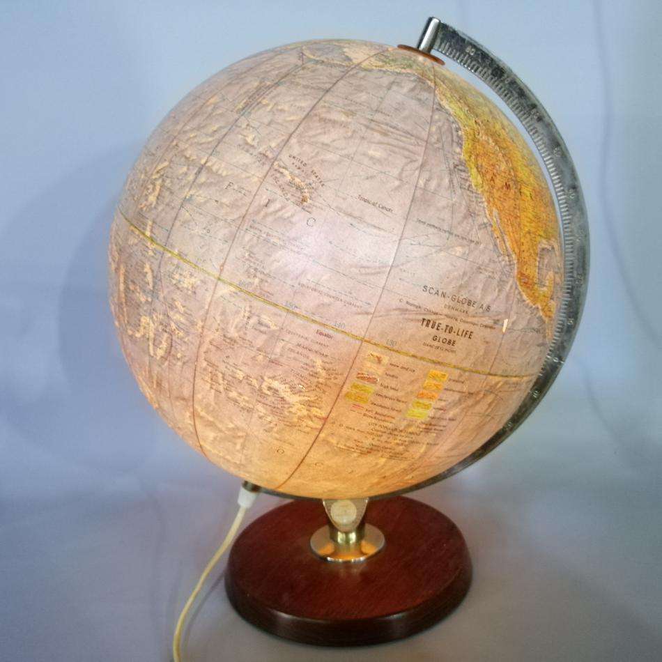 RARE!!! Large Swedish Made World Globe and Lamp!!! (Working!!!)