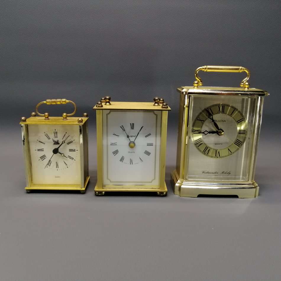 Three Original Brass Metal Carriage Clock (Working, Bid for Three)