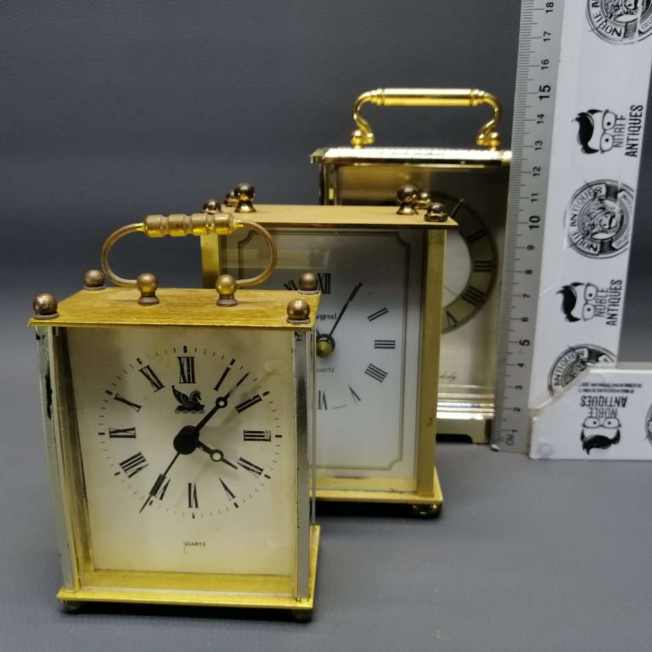 Three Original Brass Metal Carriage Clock (Working, Bid for Three)