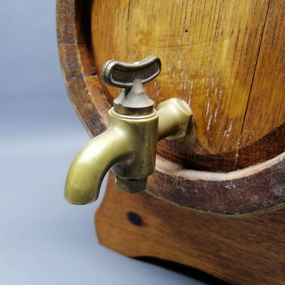 Large Original Wood and Brass Mini Wine Barrel!!!