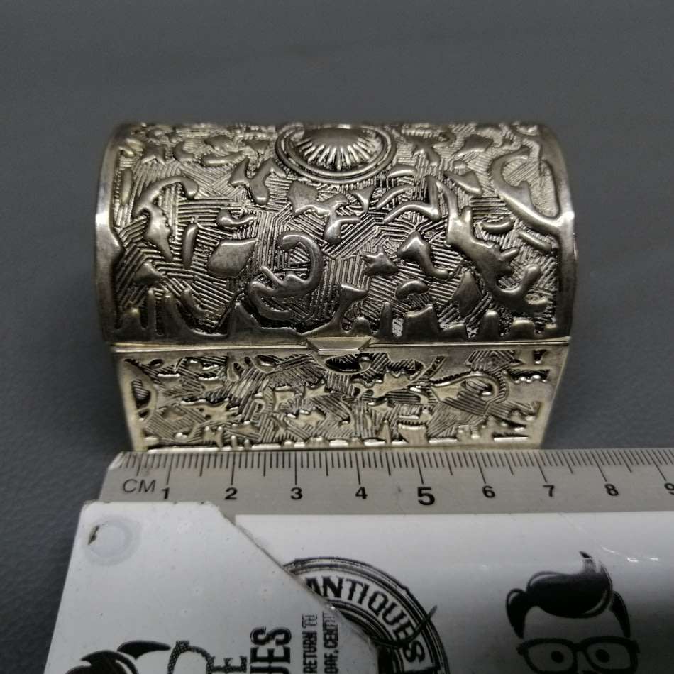 Highly Detailed Small Silver-plate Trinket Box!!!