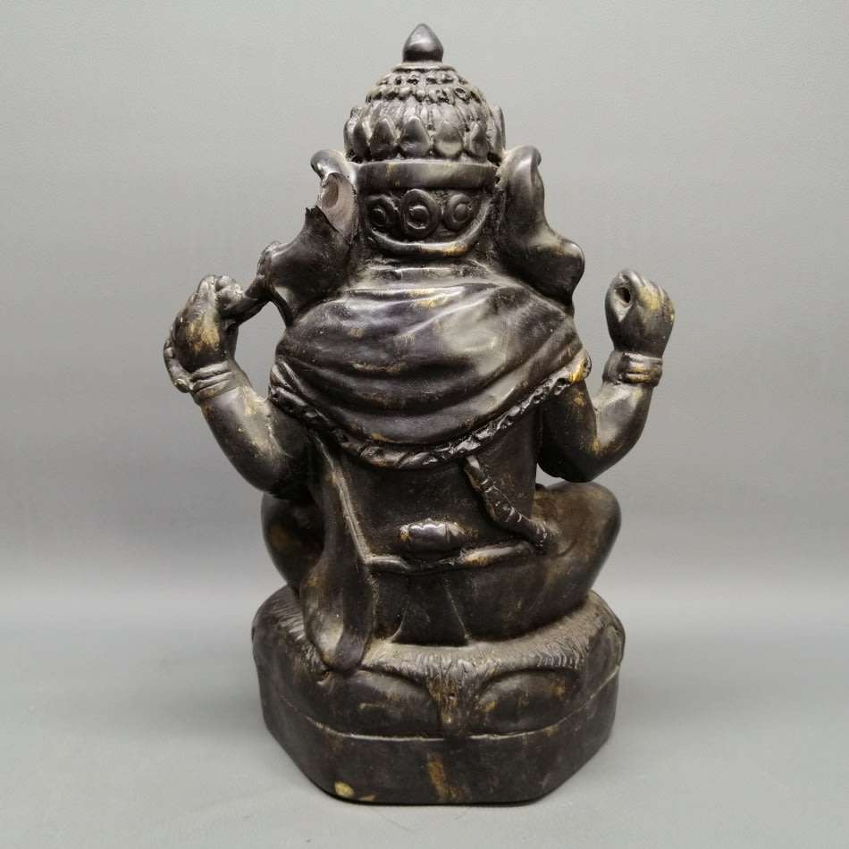 LARGE Detailed Black Cast Material Ganesh Elephant Statue!!!