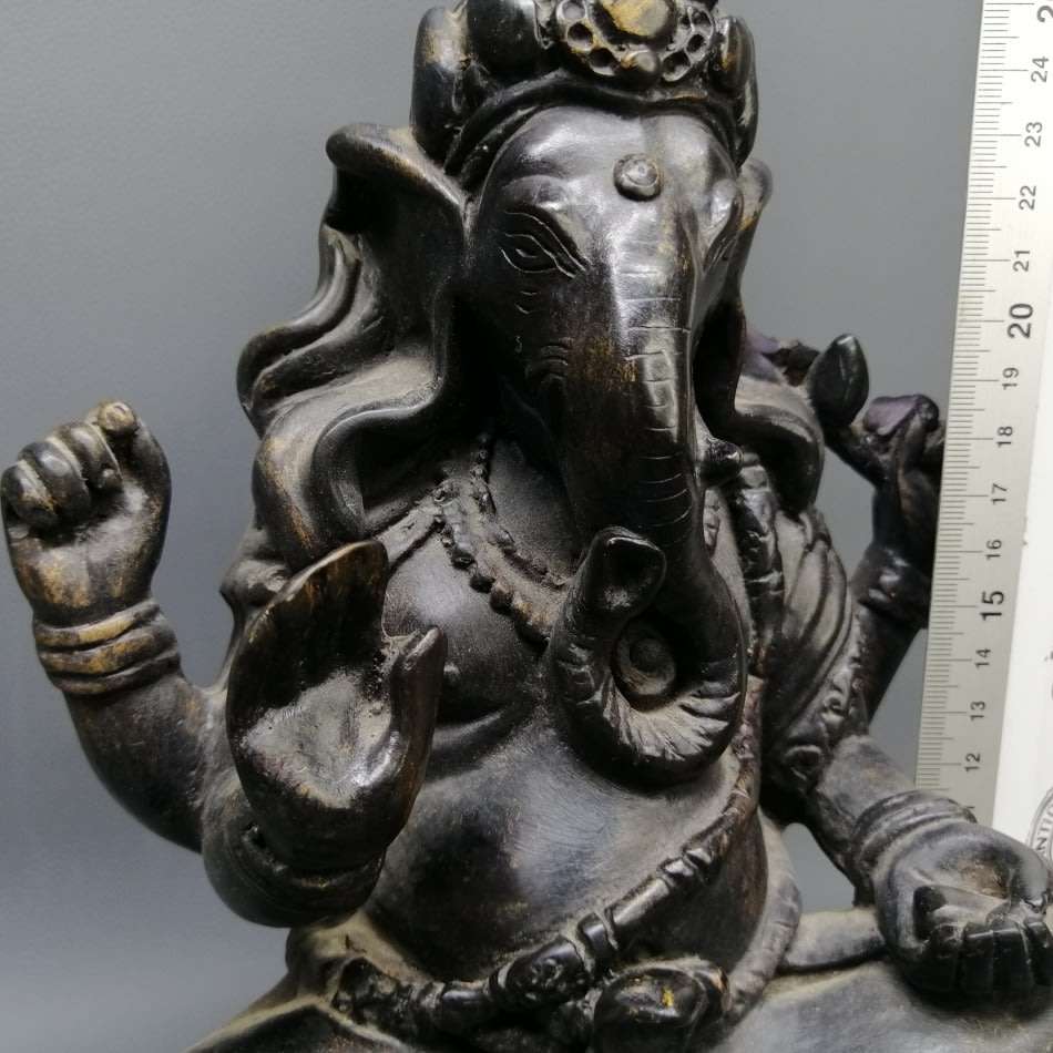 LARGE Detailed Black Cast Material Ganesh Elephant Statue!!!