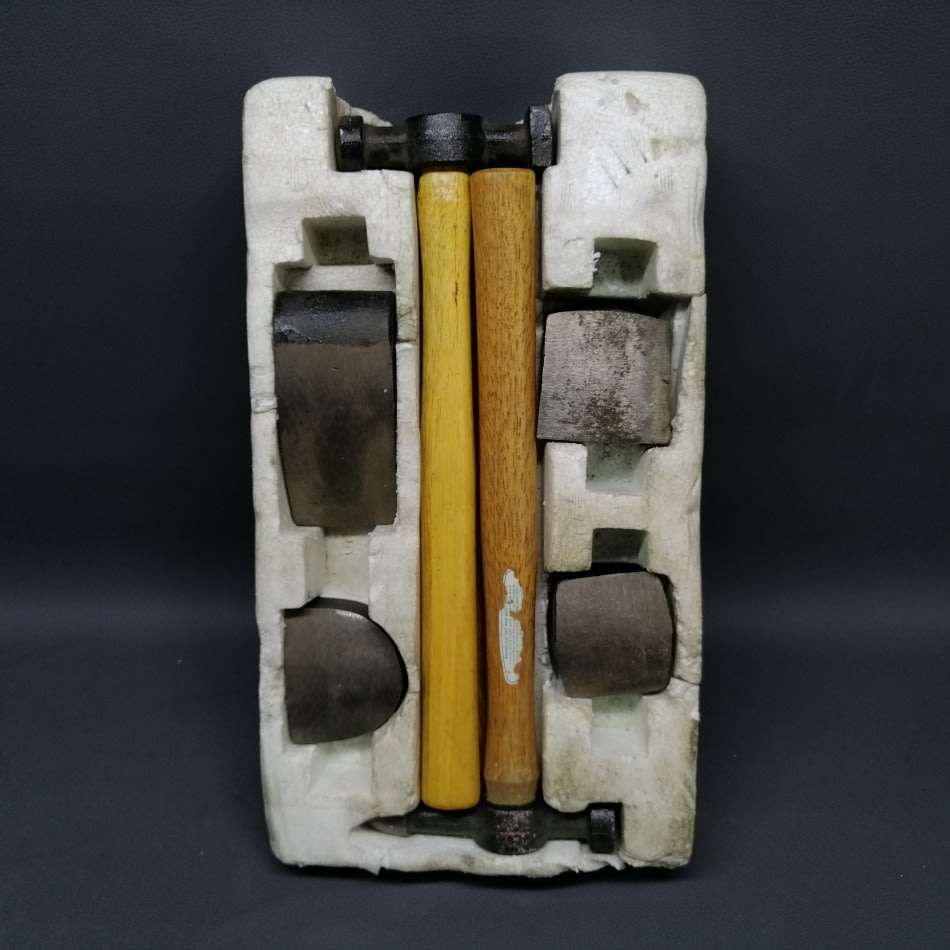 Original Cast Metal Seven Piece Hammer and Blocks - Panel Beating Set!!!