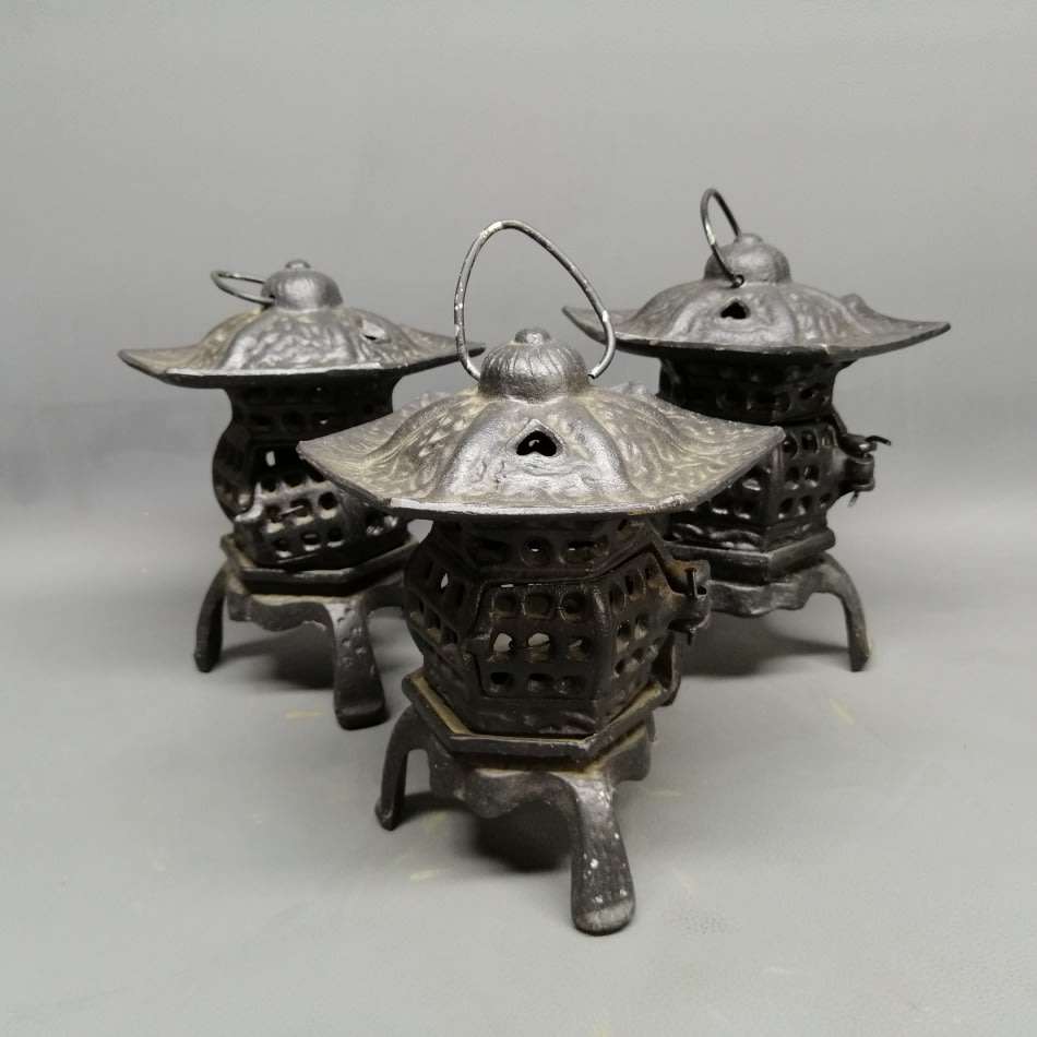 Three Original Cast Iron Oriental Lanterns!!! Bid per Item