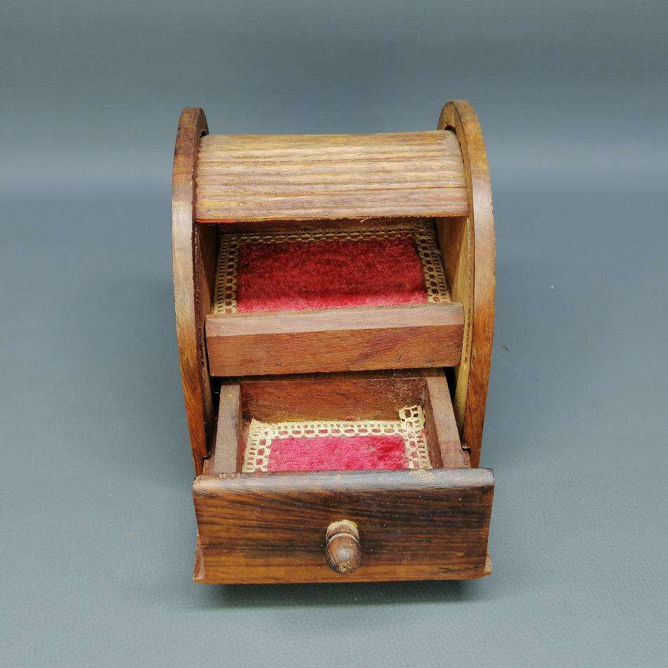 RARE!! Vintage Roller Door and Drawer Jewelry Box with Sound Box When Opened!!!