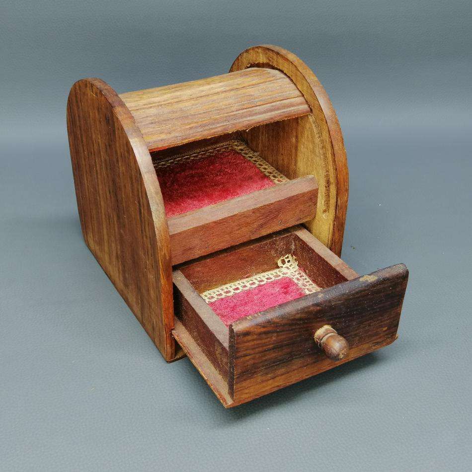 RARE!! Vintage Roller Door and Drawer Jewelry Box with Sound Box When Opened!!!