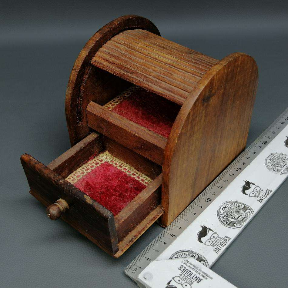 RARE!! Vintage Roller Door and Drawer Jewelry Box with Sound Box When Opened!!!