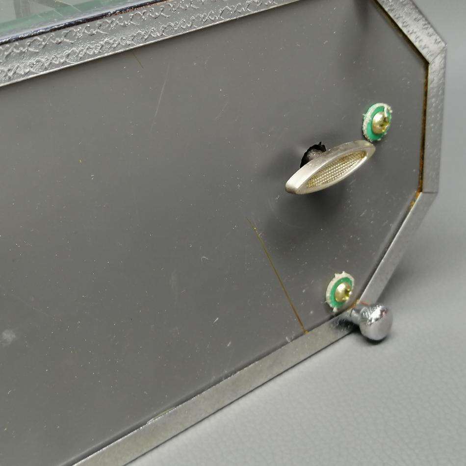 Highly Decorative Beveled Glass and Metal Musical Jewelry Box!!!