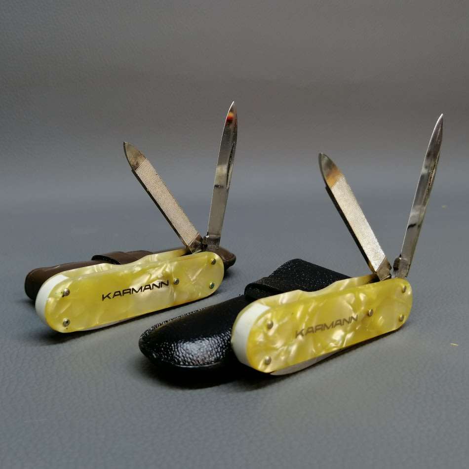 Two Original German Pocket Knives With Original Pockets!!! Bid per Knife to Take Both!!!