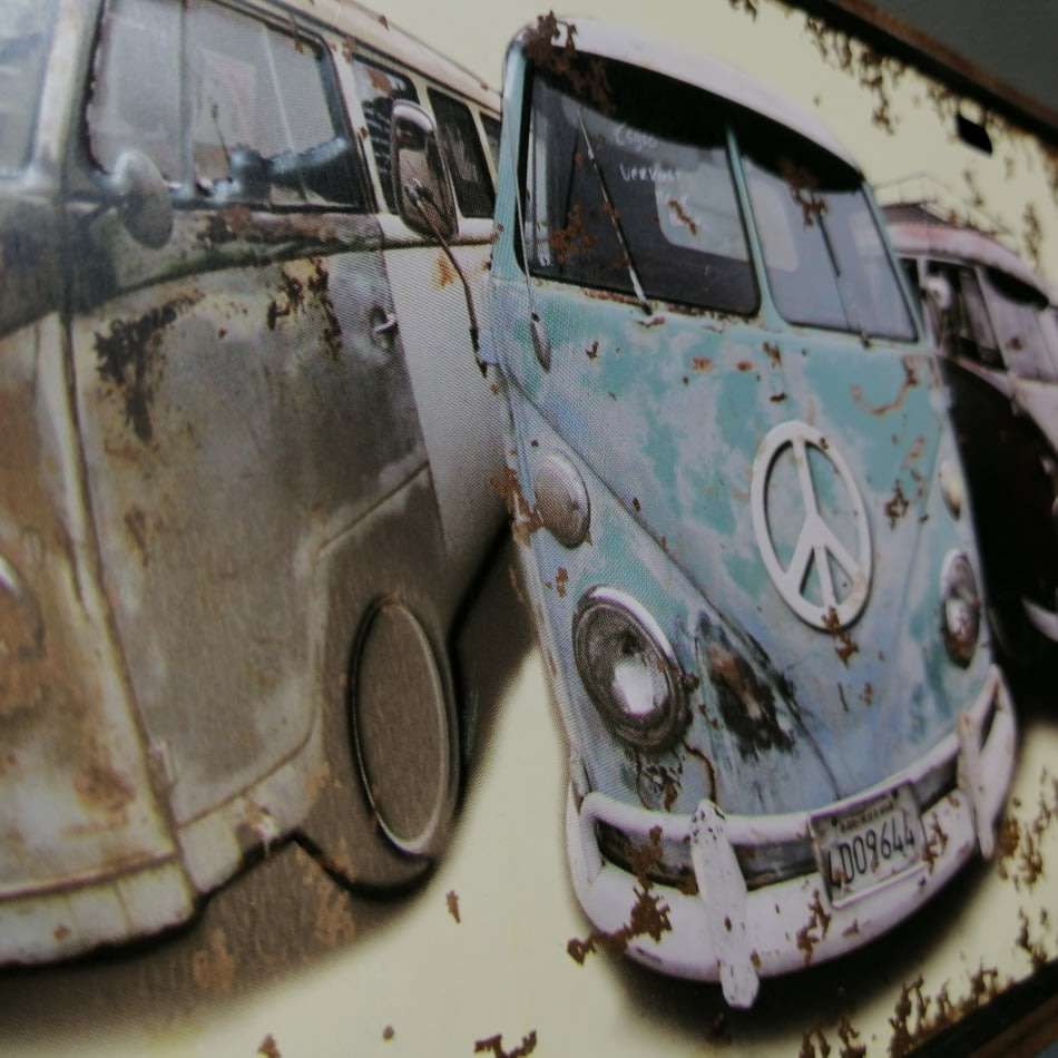 Lithographed and Embossed VW Bus Number-plate Sign!!!