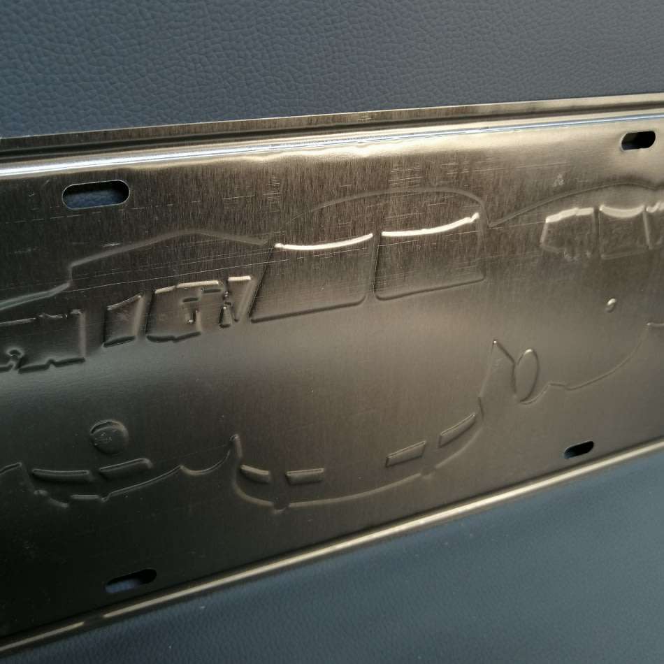Lithographed and Embossed VW Bus Number-plate Sign!!!