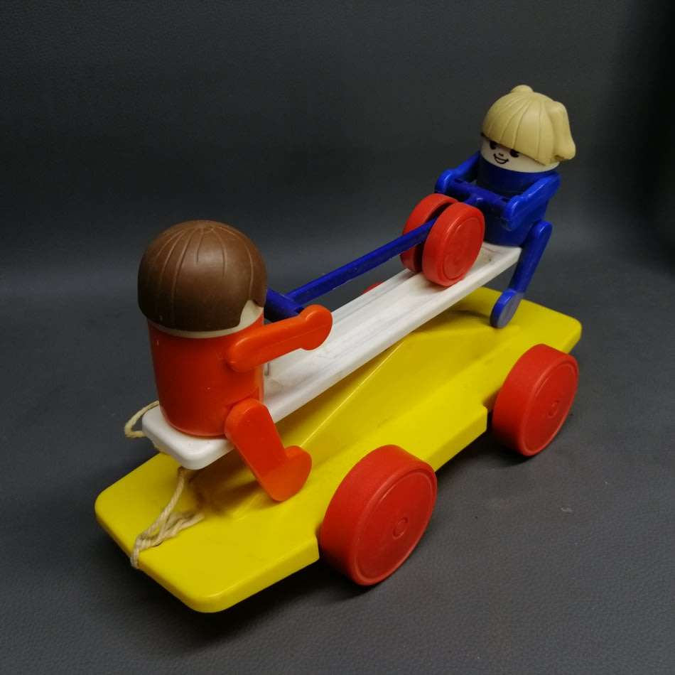 Vintage Hard Plastic English See Saw Pull Toy!!! (Working)