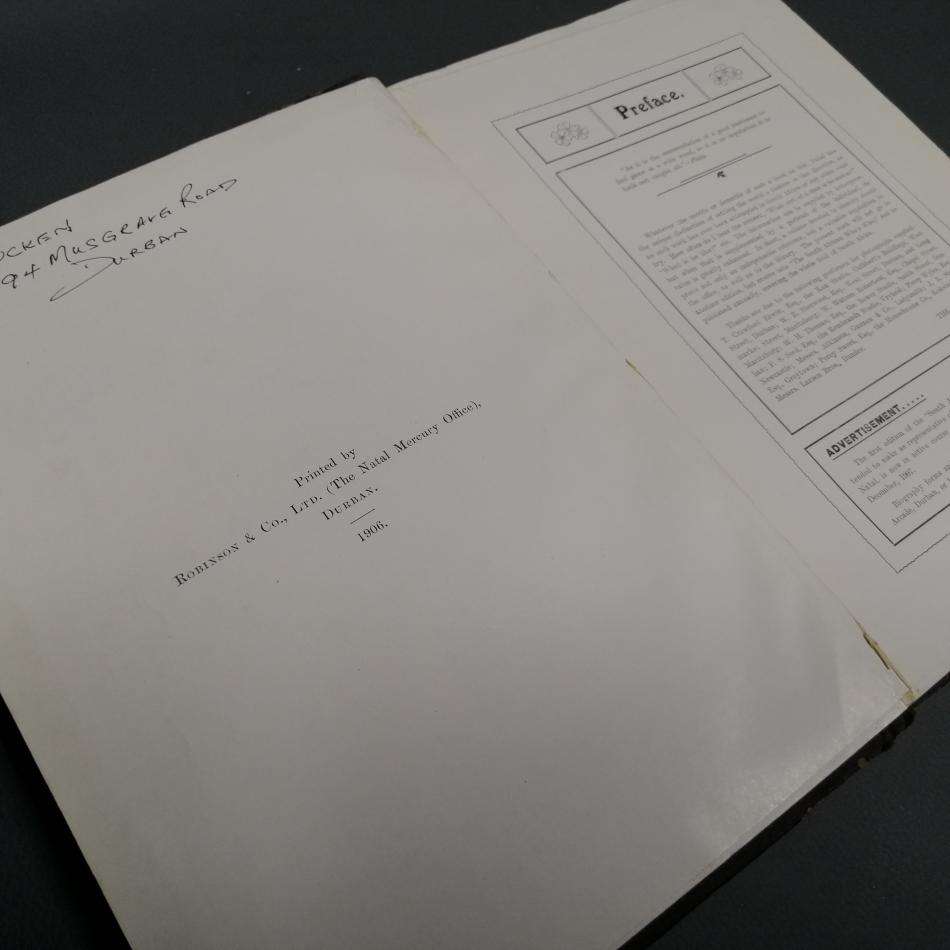 1906 Antique Book - The Natal Who's Who