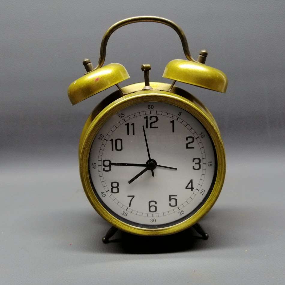 Original Brass Finish Metal Alarm Clock (Working)