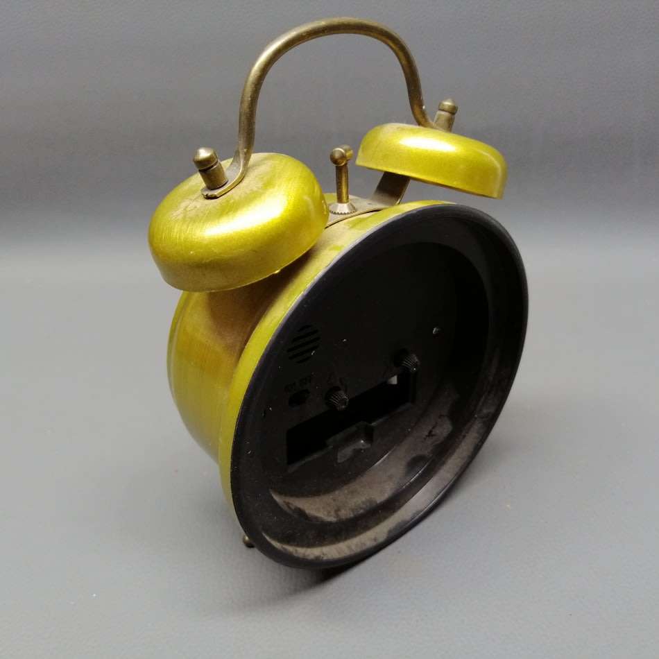 Original Brass Finish Metal Alarm Clock (Working)