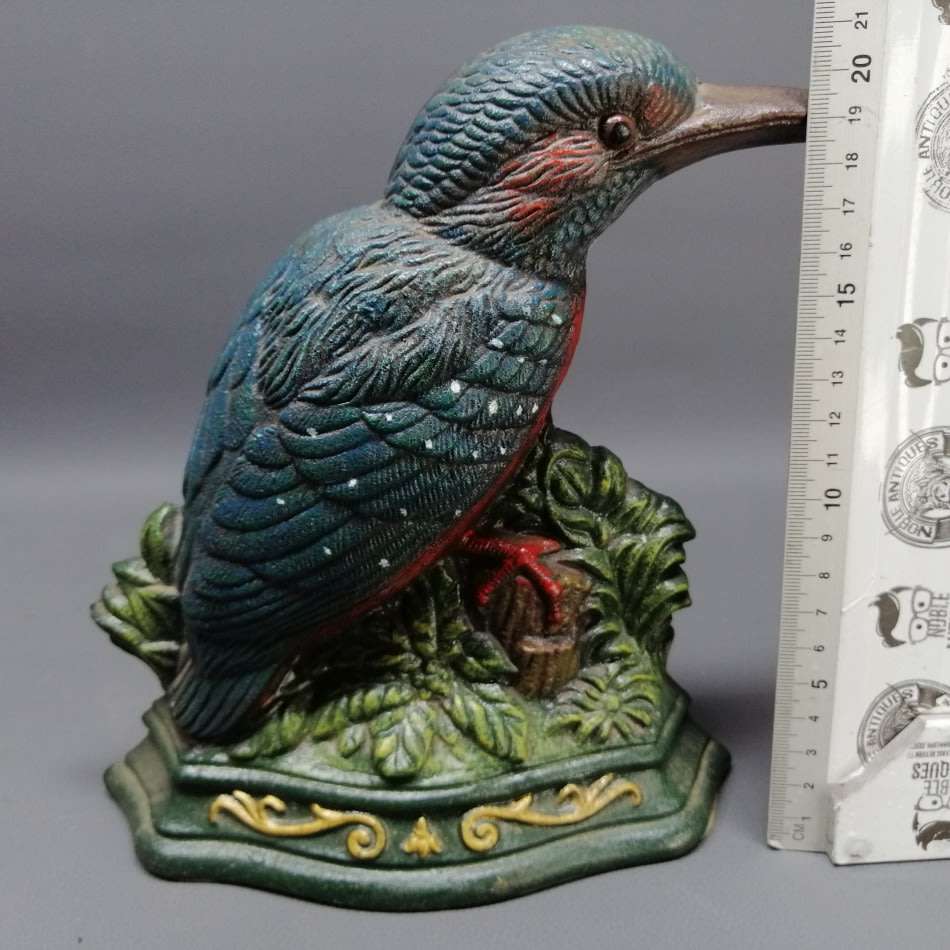 Large Cast Iron King Fisher Door Stop!!!