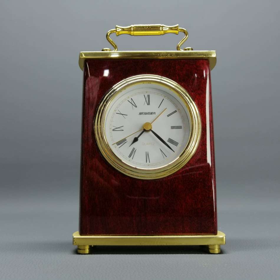 Original German Staiger Lacquered Wood and Brass Carriage Clock!!!