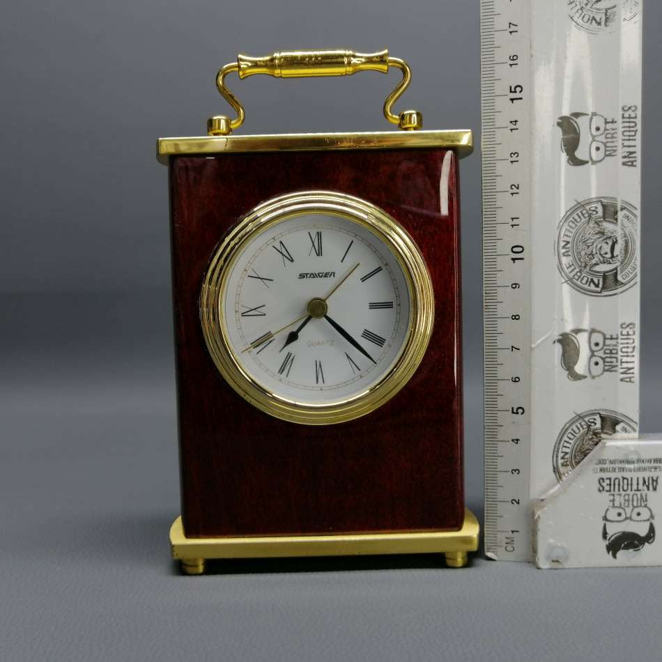 Original German Staiger Lacquered Wood and Brass Carriage Clock!!!