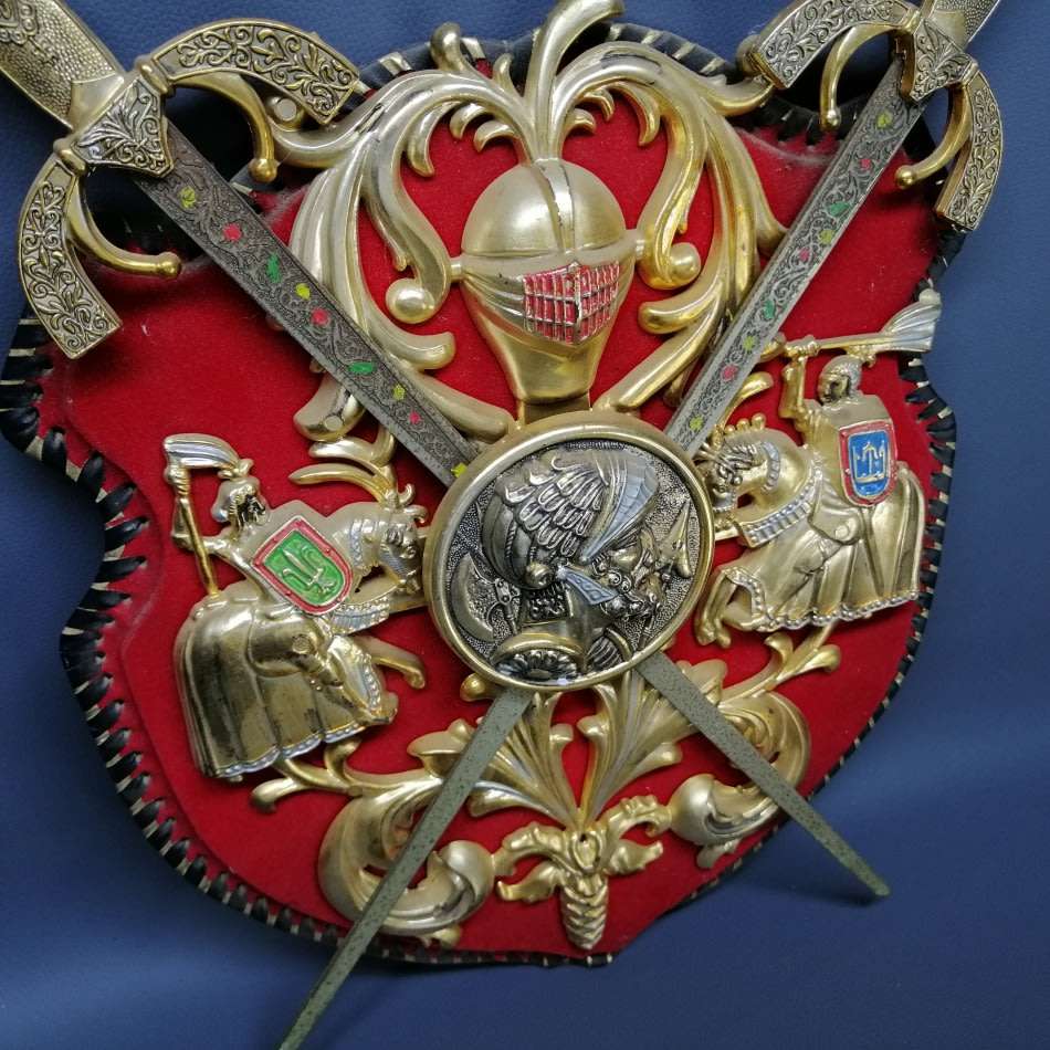 Large Decorative Vintage Spanish Shield and Sword Display!!!