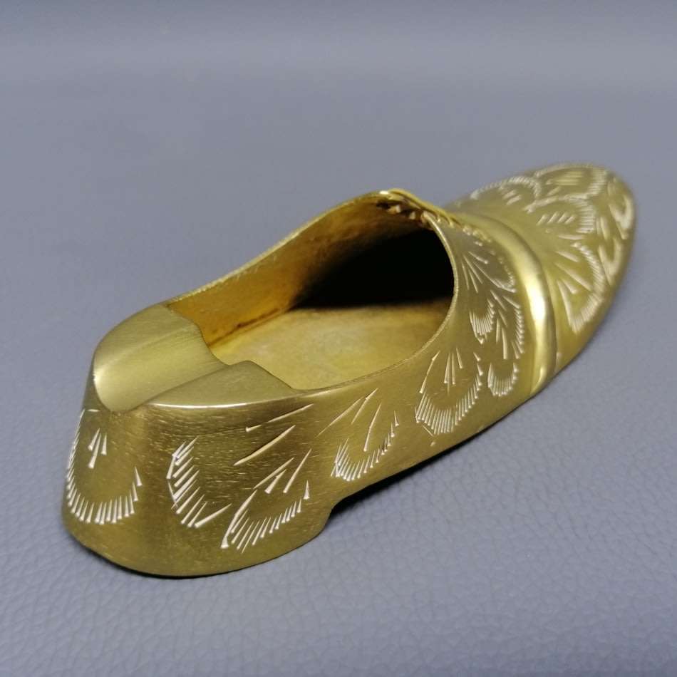 Vintage Solid Brass Detailed Shoe Formed Ashtray!!!