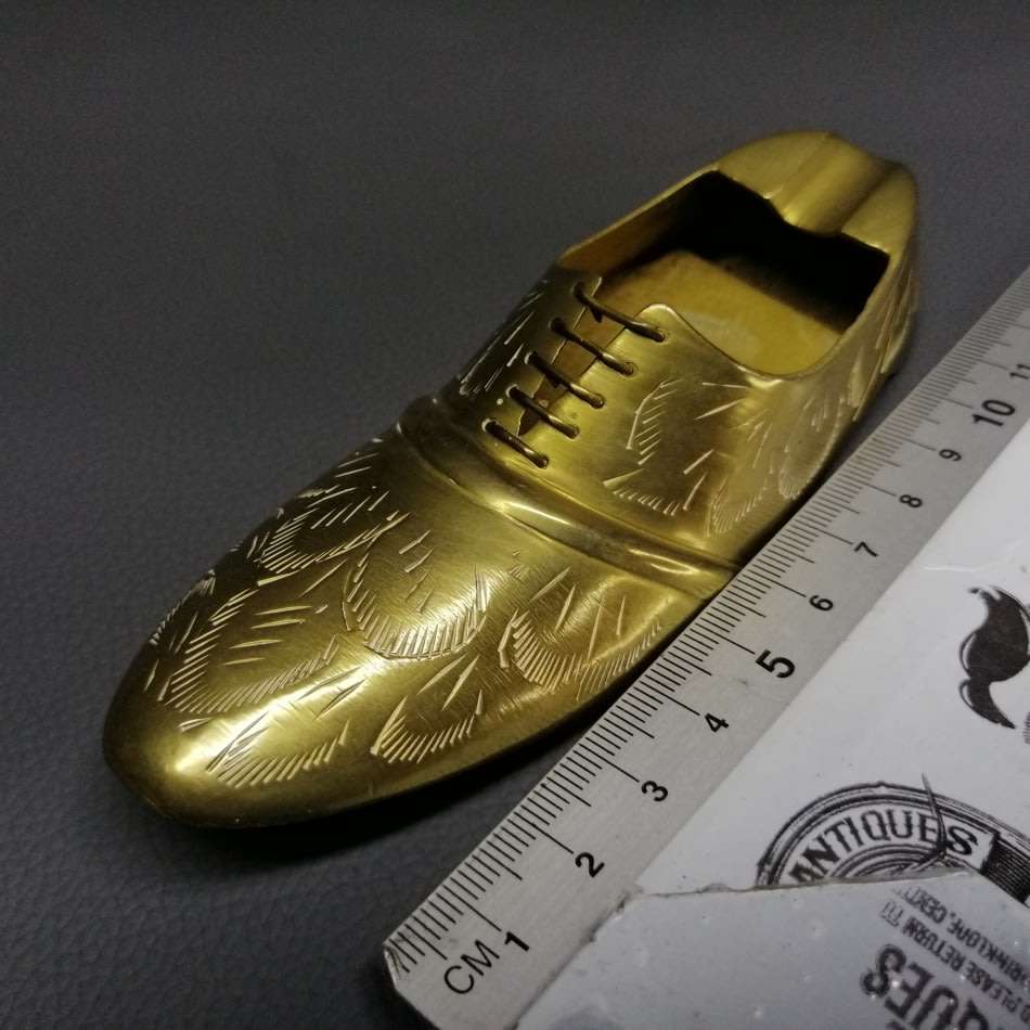 Vintage Solid Brass Detailed Shoe Formed Ashtray!!!