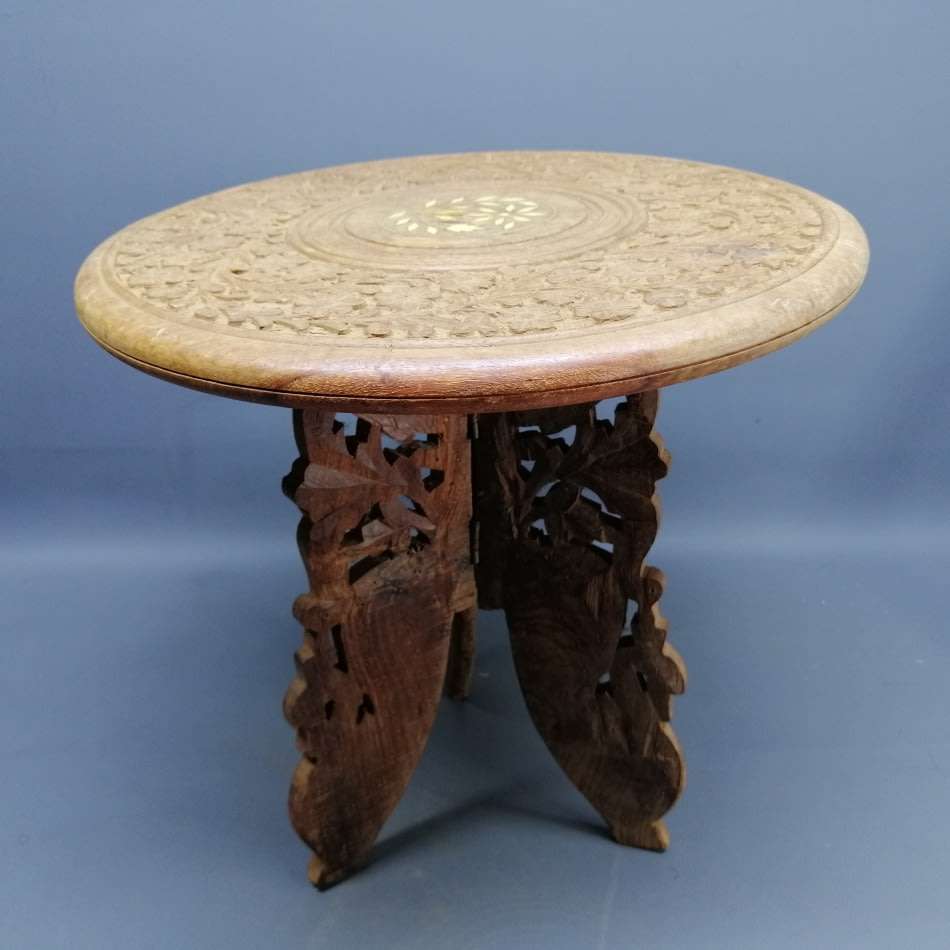 Original Highly Detailed Hand Crafted Rosewood and Bone Inlay Side Table!!!