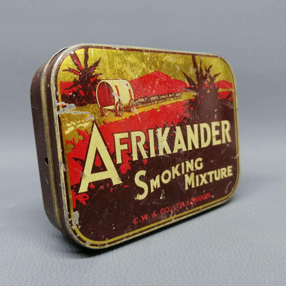 RARE!!!! Original Vintage Lithographed Afrikander Smoking Mixture Tin!!!