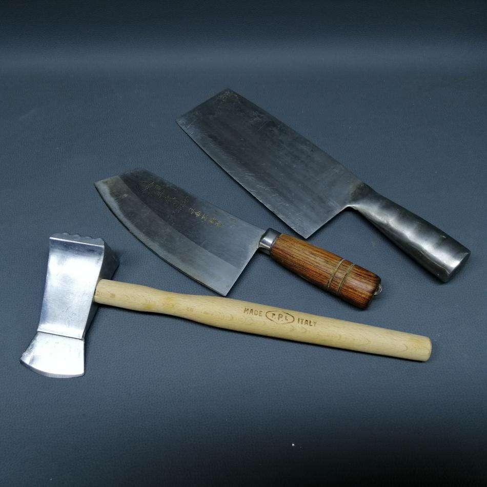 Original Meat Preparation Combo!!! Two Large Meat Cleavers, Tenderizer and Bone Ax!!!