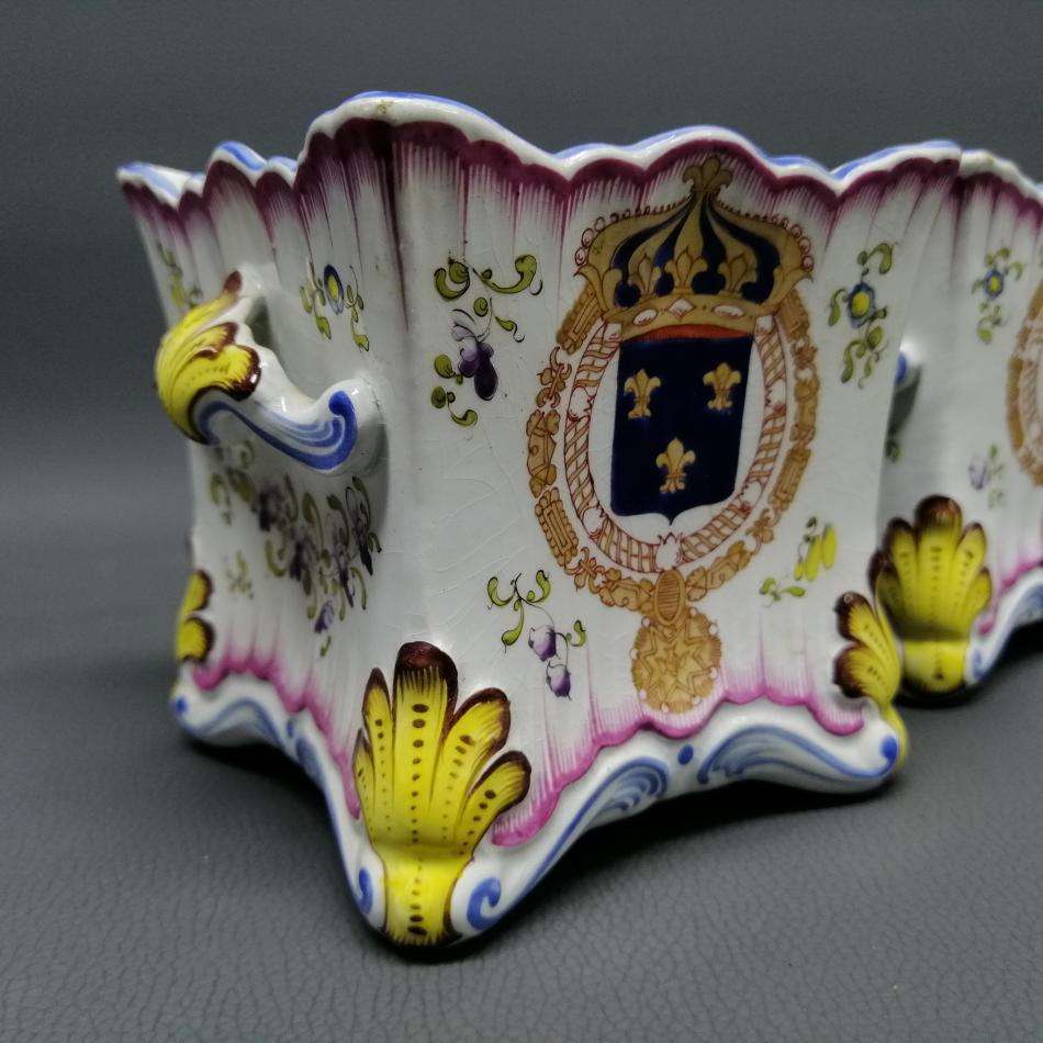 Two Highly Detailed Glazed Porcelain Footed Hand Painted Large Candle Holders!!!