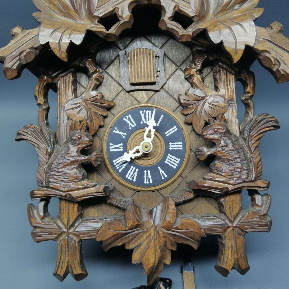 LARGE Original German Hand Crafted Wood and Brass Cuckoo Clock - Complete!!!