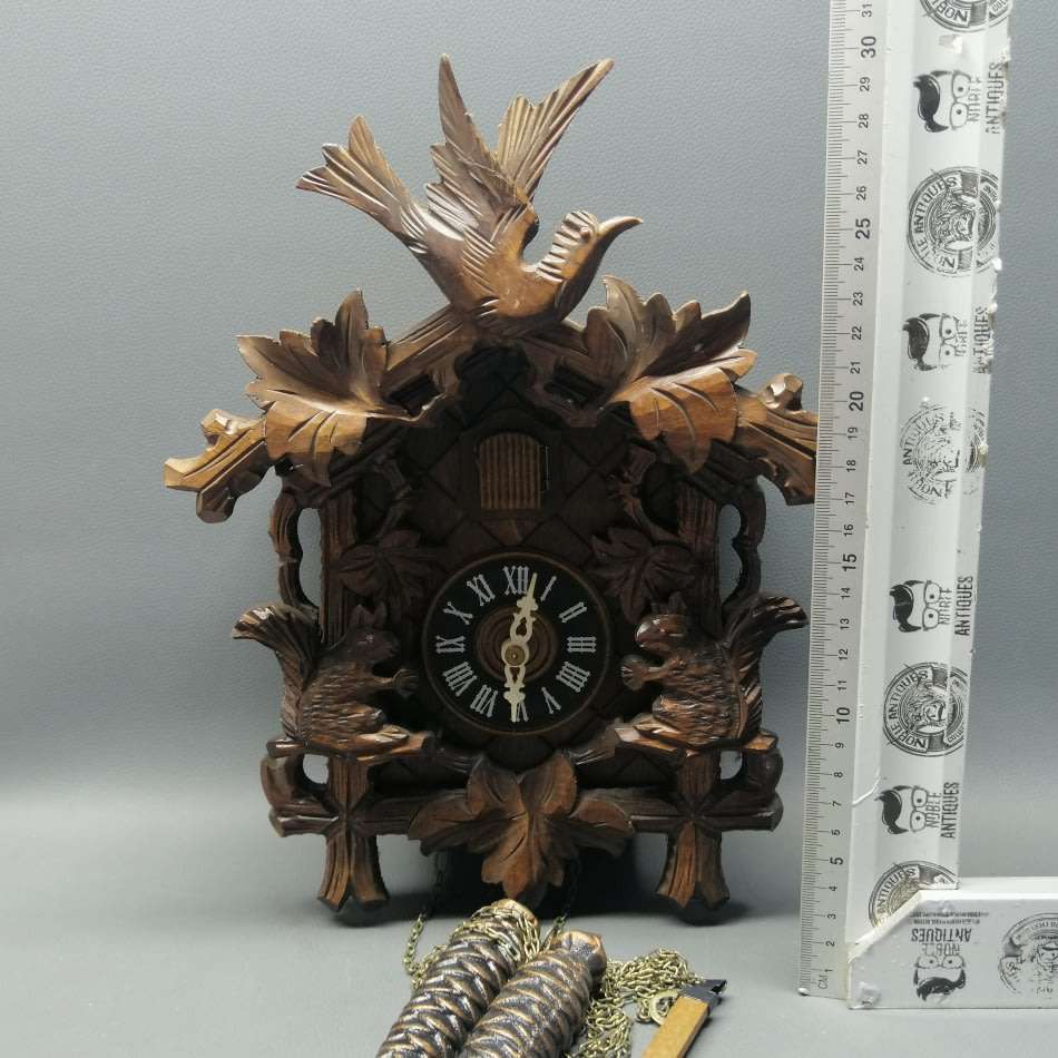 LARGE Original German Hand Crafted Wood and Brass Cuckoo Clock - Complete!!!