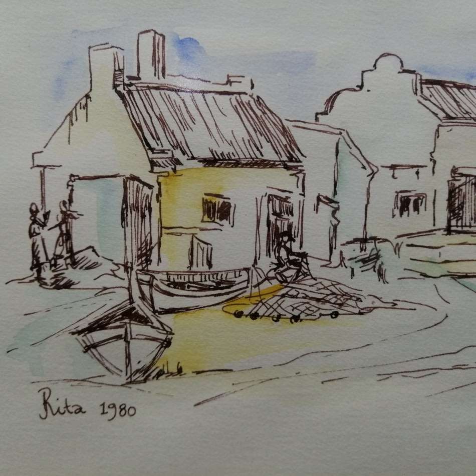 Framed and Signed 1980 Original Landscape Watercolor  (460mm x 360mm)