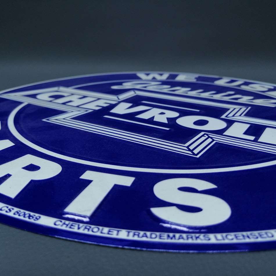 Original Pressed Metal Licensed Chevrolet Parts Sign!!! 300mm x 300mm
