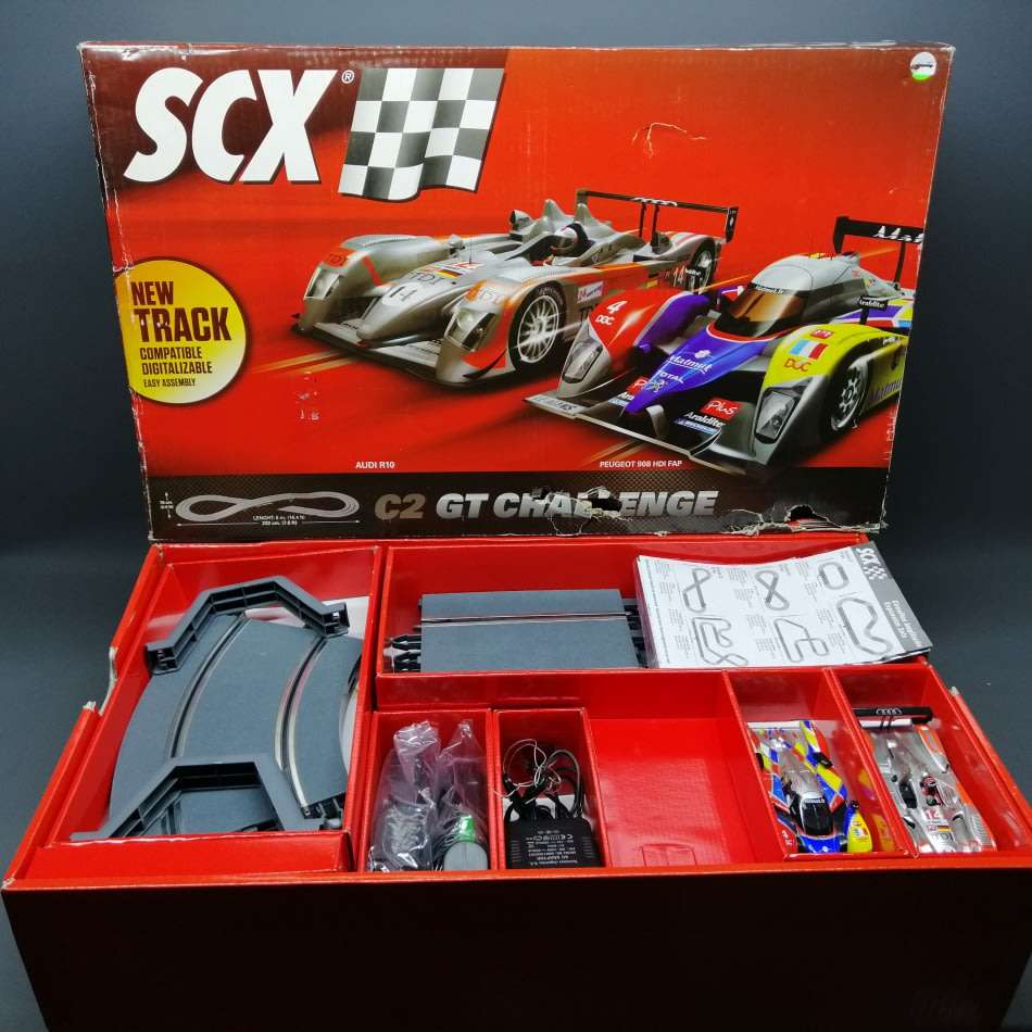 Original Boxed SCX Large Scale C2 GT Challenge Audi vs Peugeot!!! Almost New!!!
