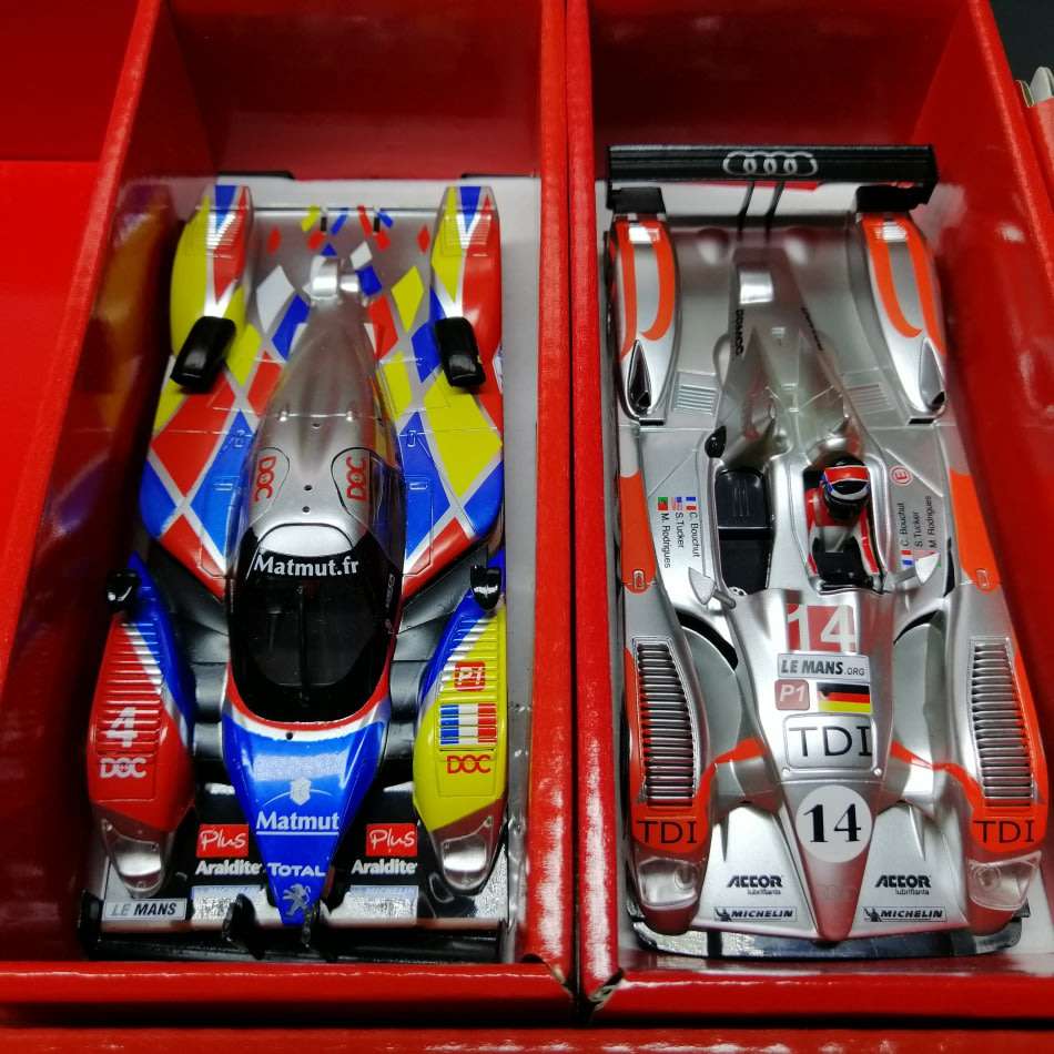 Original Boxed SCX Large Scale C2 GT Challenge Audi vs Peugeot!!! Almost New!!!