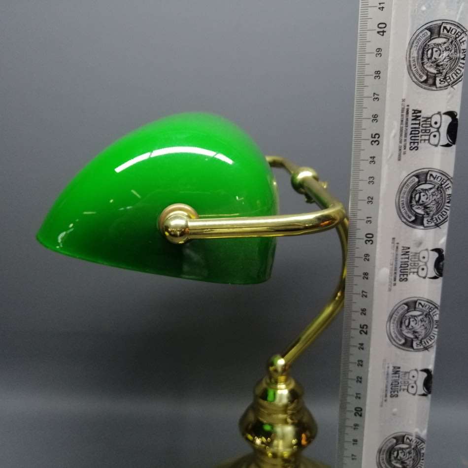 Fantastic!!! Original Green Glass and Brass Working Bankers Lamp!!!