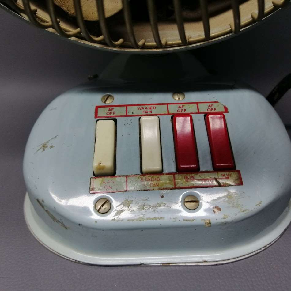 SUPER COOL!!! Original WORKING 1950's NWL Adjustable Head Table Fan and Heater Combo!!!