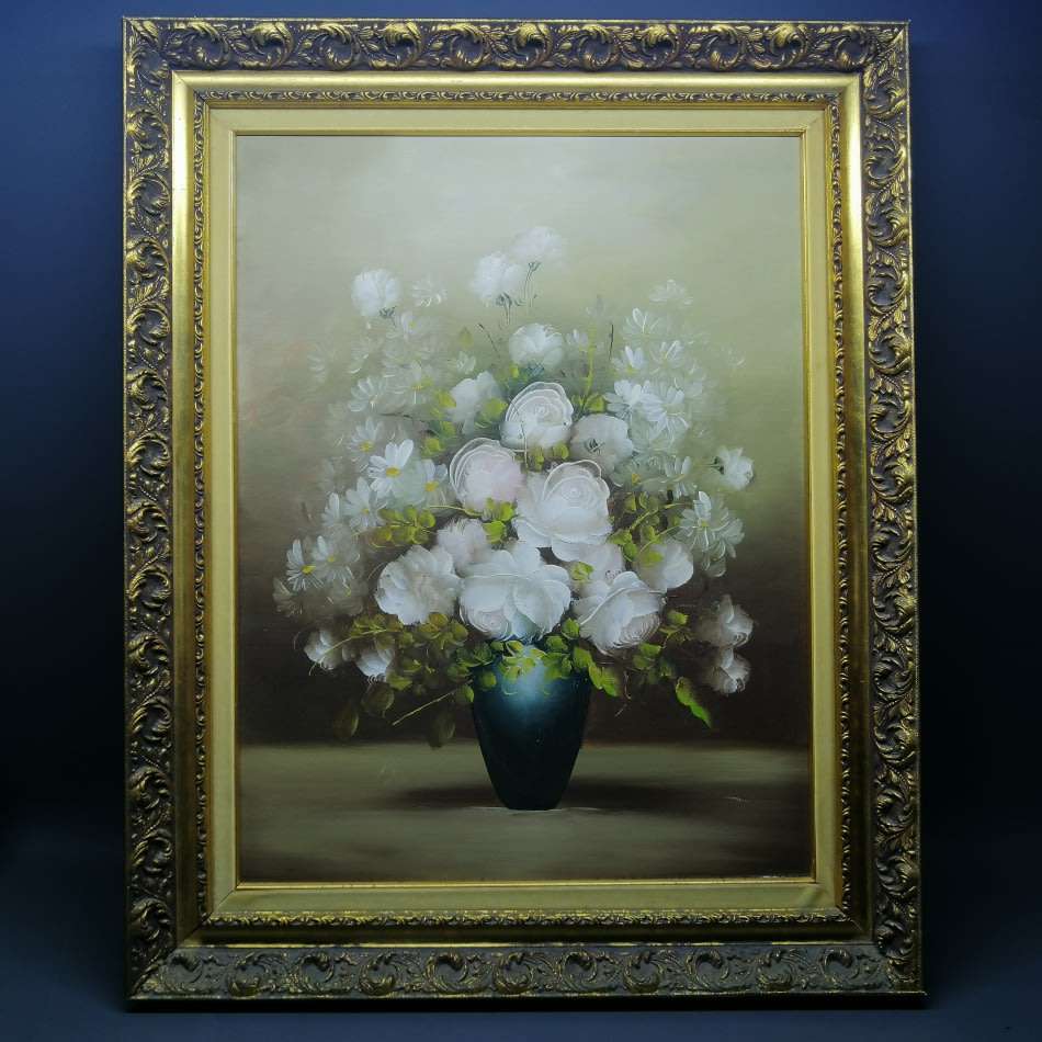 Fantastic!!!! LARGE Original Framed Oil on Board Botanical Still Life!! 800mm x 600mm