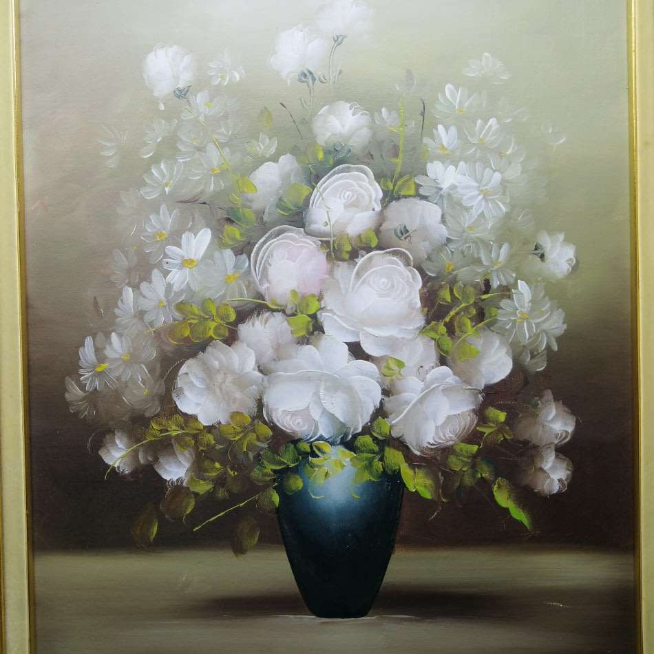 Fantastic!!!! LARGE Original Framed Oil on Board Botanical Still Life!! 800mm x 600mm