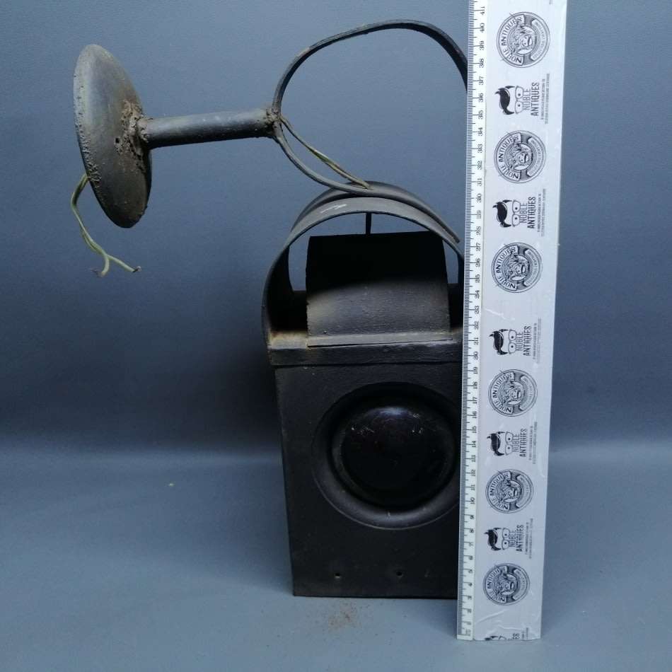 Rare!!! Large Metal and Glass Wall Mounted Railway Lamp!!!