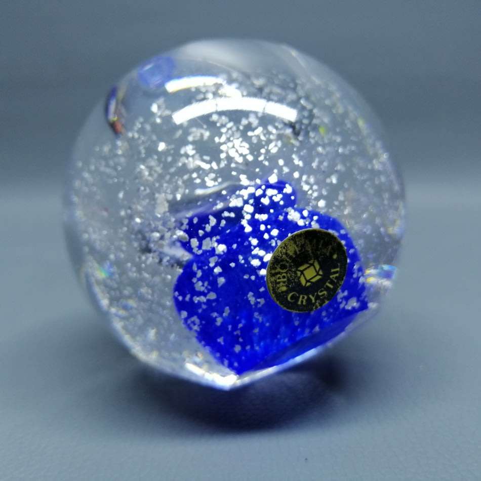 Large Original Bohemian Crystal Paperweight Ball!!!